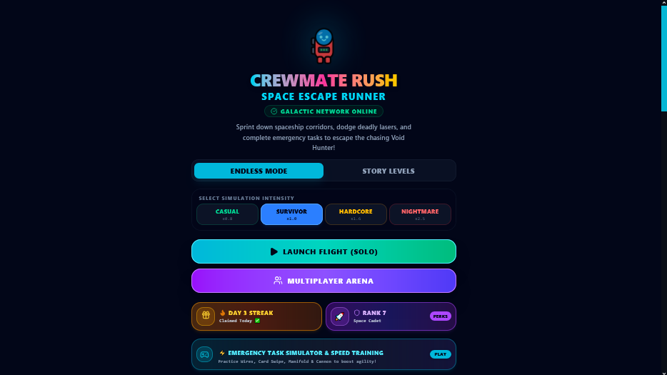 Play Crewmate Rush Space Escape Run