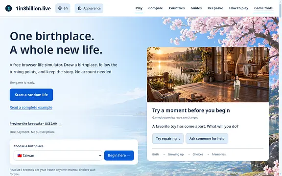 Play 1 in 8 Billion – Free Life Sim
